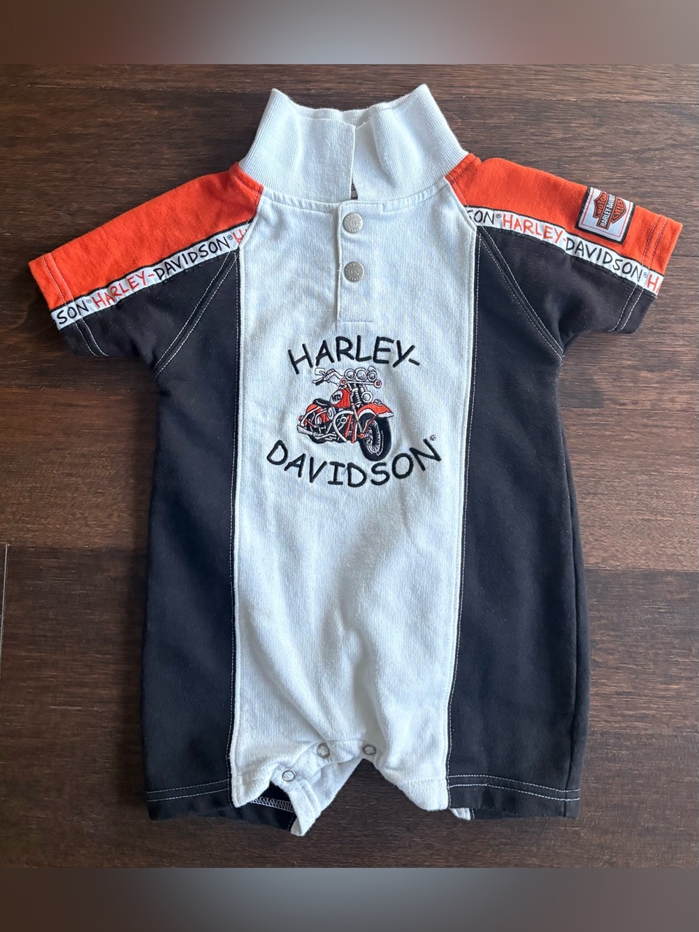Harley Davidson Motorcycle Romper 18 Month Baby Boy Infant Embroidered Months